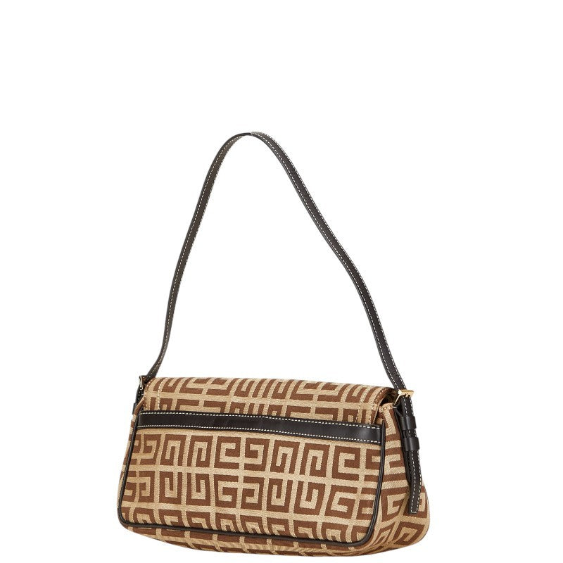 GIVENCHY Hand Bag Tote Purse 4G Canvas Leather Brown Authentic