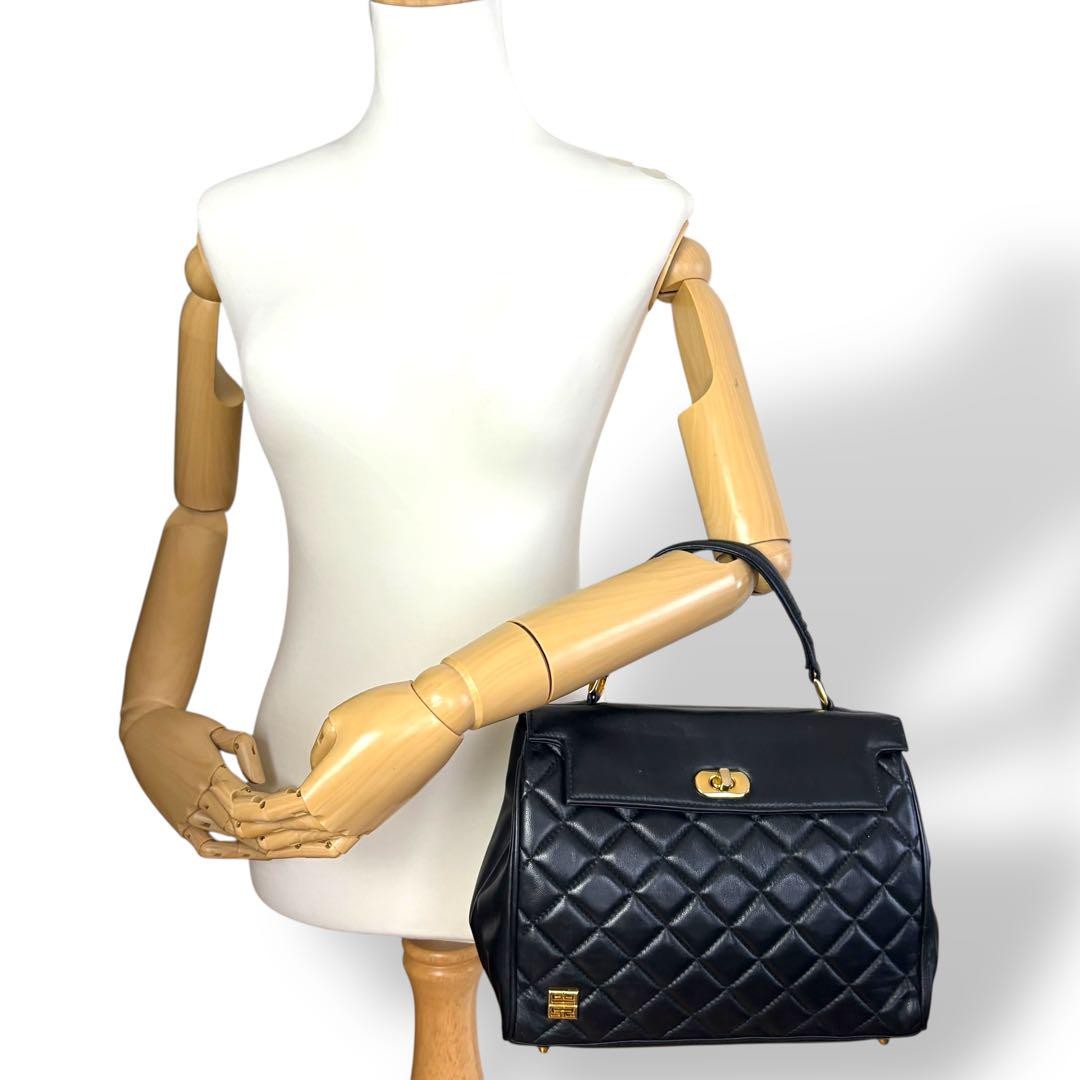GIVENCHY Hand Bag Tote Purse 4G Leather Black Authentic
