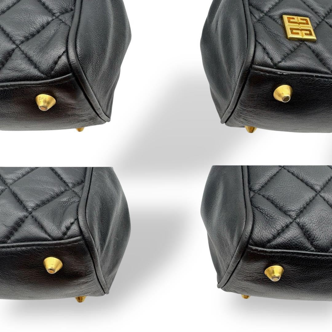 GIVENCHY Hand Bag Tote Purse 4G Leather Black Authentic