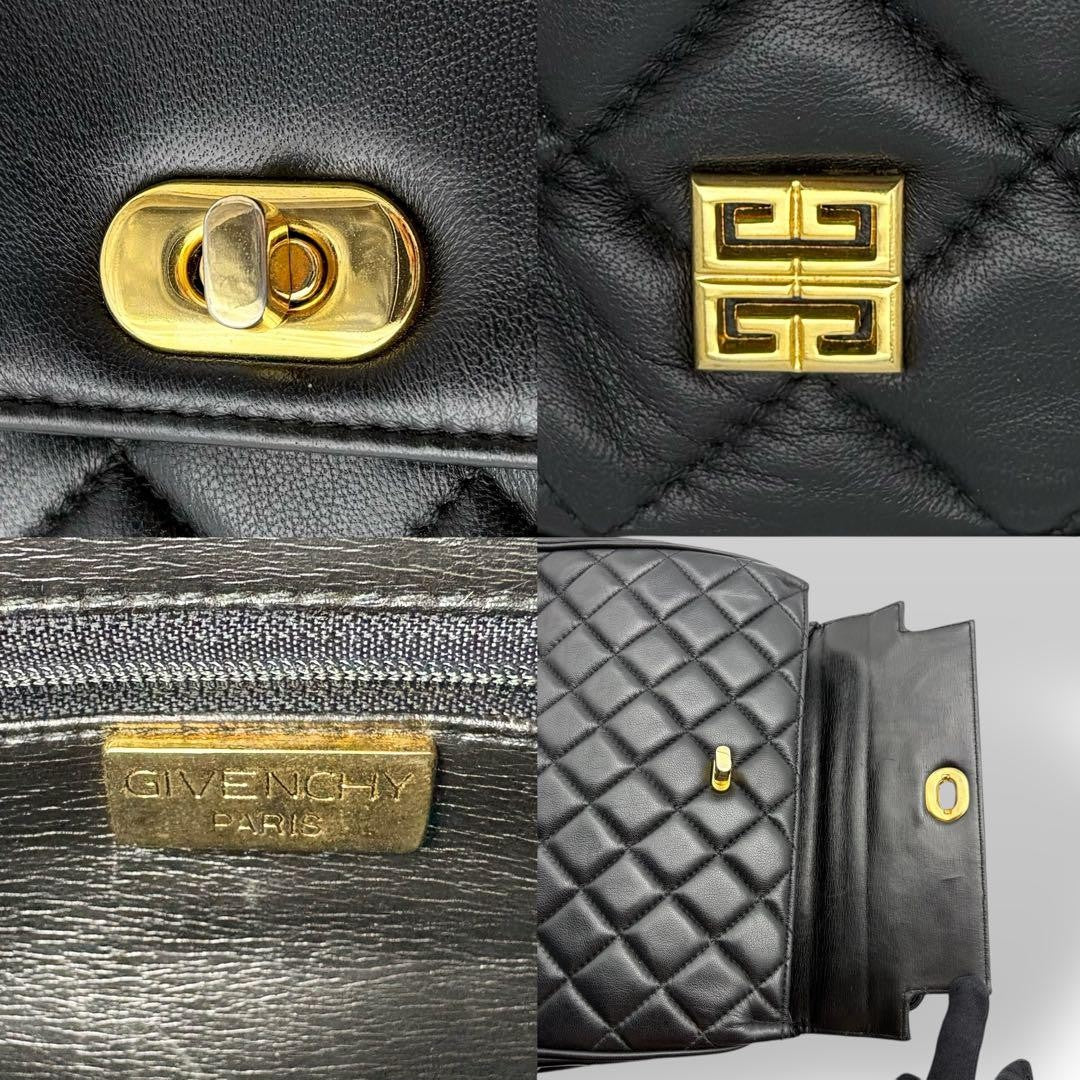 GIVENCHY Hand Bag Tote Purse 4G Leather Black Authentic