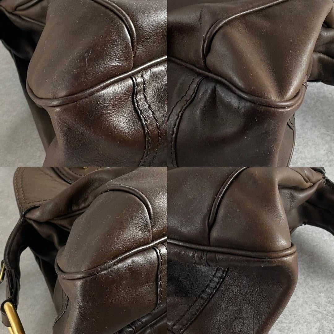 GIVENCHY Hand Shoulder Bag Tote Purse 2way Nightingale 4G Leather Brown Auth
