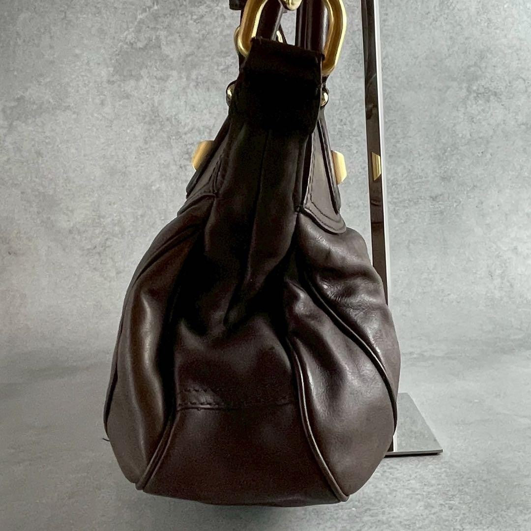 GIVENCHY Hand Shoulder Bag Tote Purse 2way Nightingale 4G Leather Brown Auth