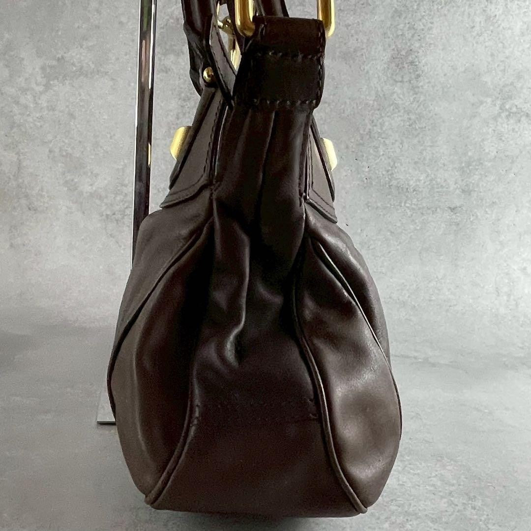 GIVENCHY Hand Shoulder Bag Tote Purse 2way Nightingale 4G Leather Brown Auth