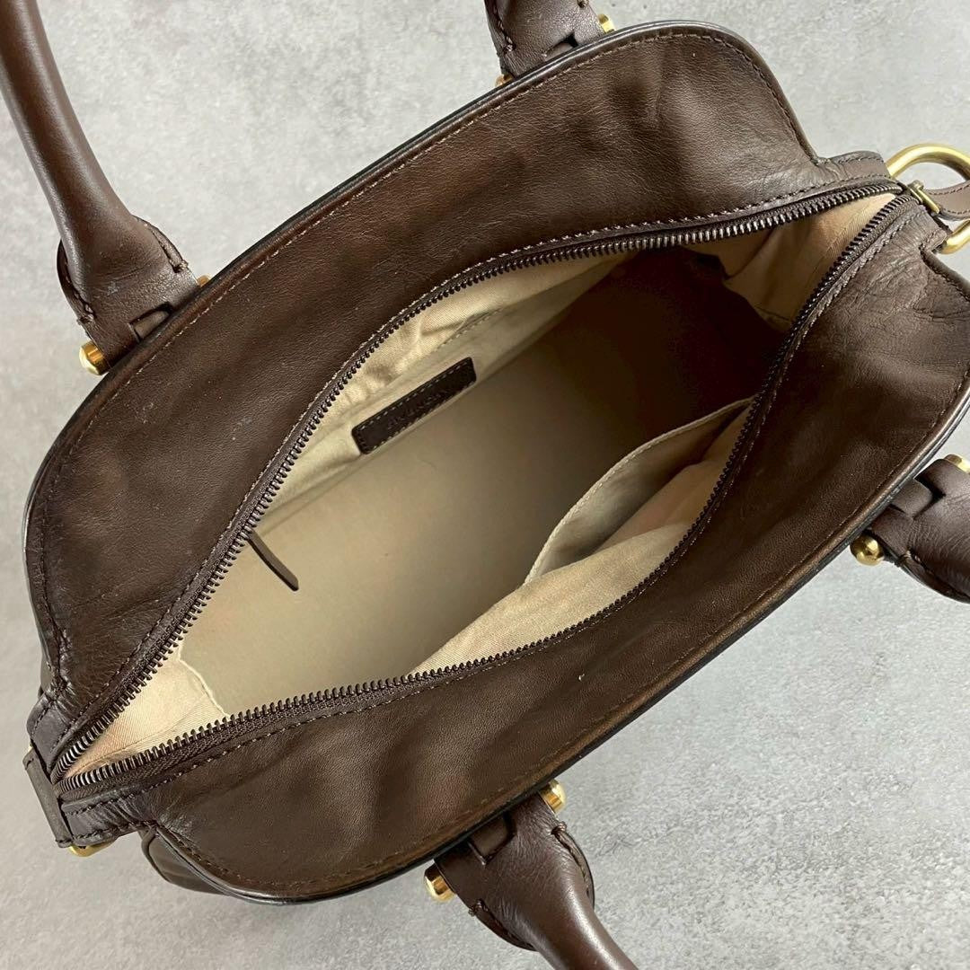 GIVENCHY Hand Shoulder Bag Tote Purse 2way Nightingale 4G Leather Brown Auth