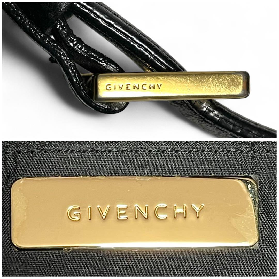 GIVENCHY Shoulder Bag Purse 4G Canvas Leather Black Authentic