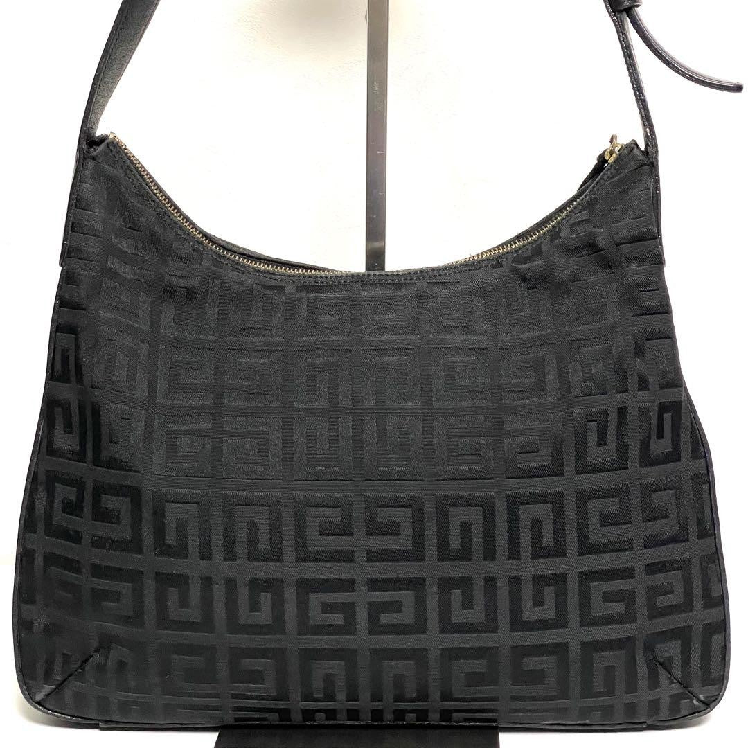 GIVENCHY Shoulder Bag Purse 4G Canvas Leather Black Authentic