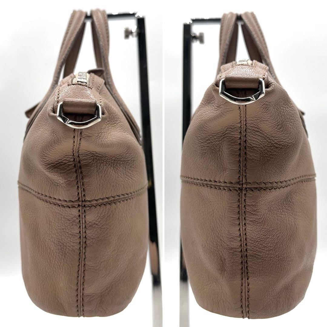 GIVENCHY Hand Shoulder Bag Tote Purse 2way Nightingale 4G Leather Pink Beige