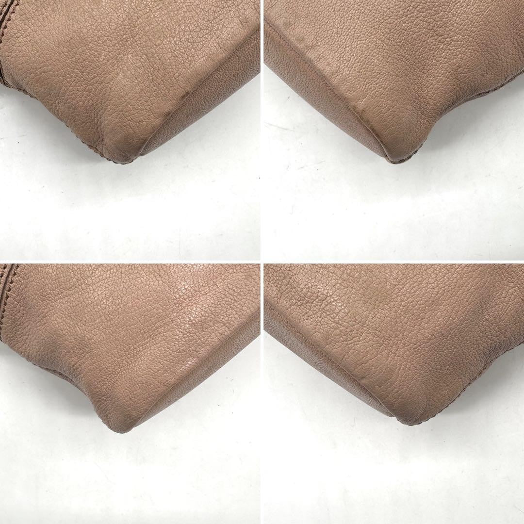 GIVENCHY Hand Shoulder Bag Tote Purse 2way Nightingale 4G Leather Pink Beige