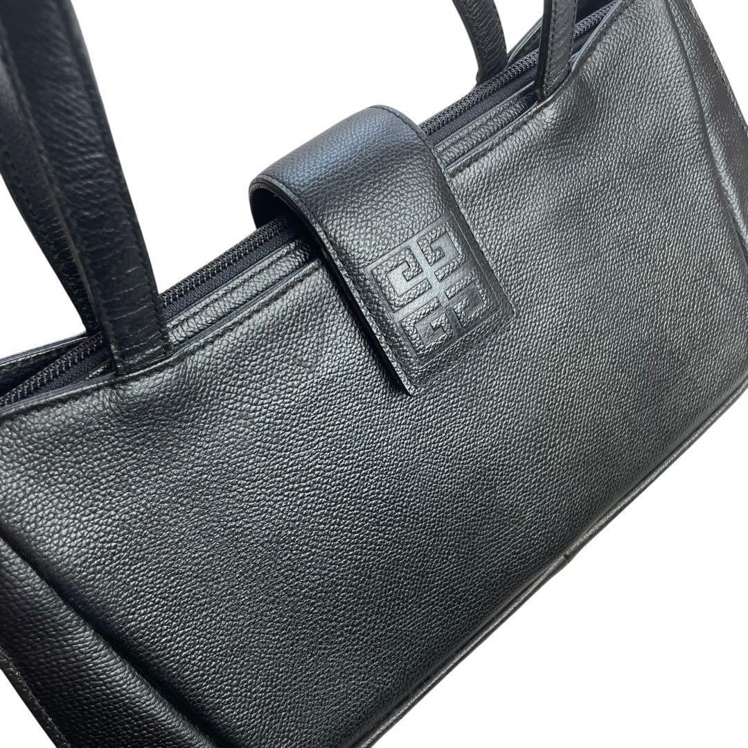 GIVENCHY Hand Bag Tote Purse 4G Leather Black Authentic