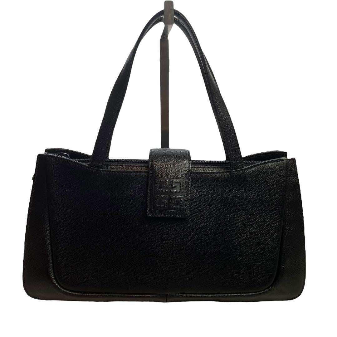 GIVENCHY Hand Bag Tote Purse 4G Leather Black Authentic