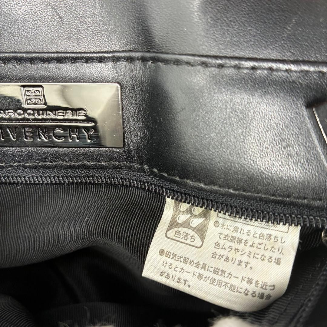 GIVENCHY Shoulder Bag Purse 4G Leather Black Authentic