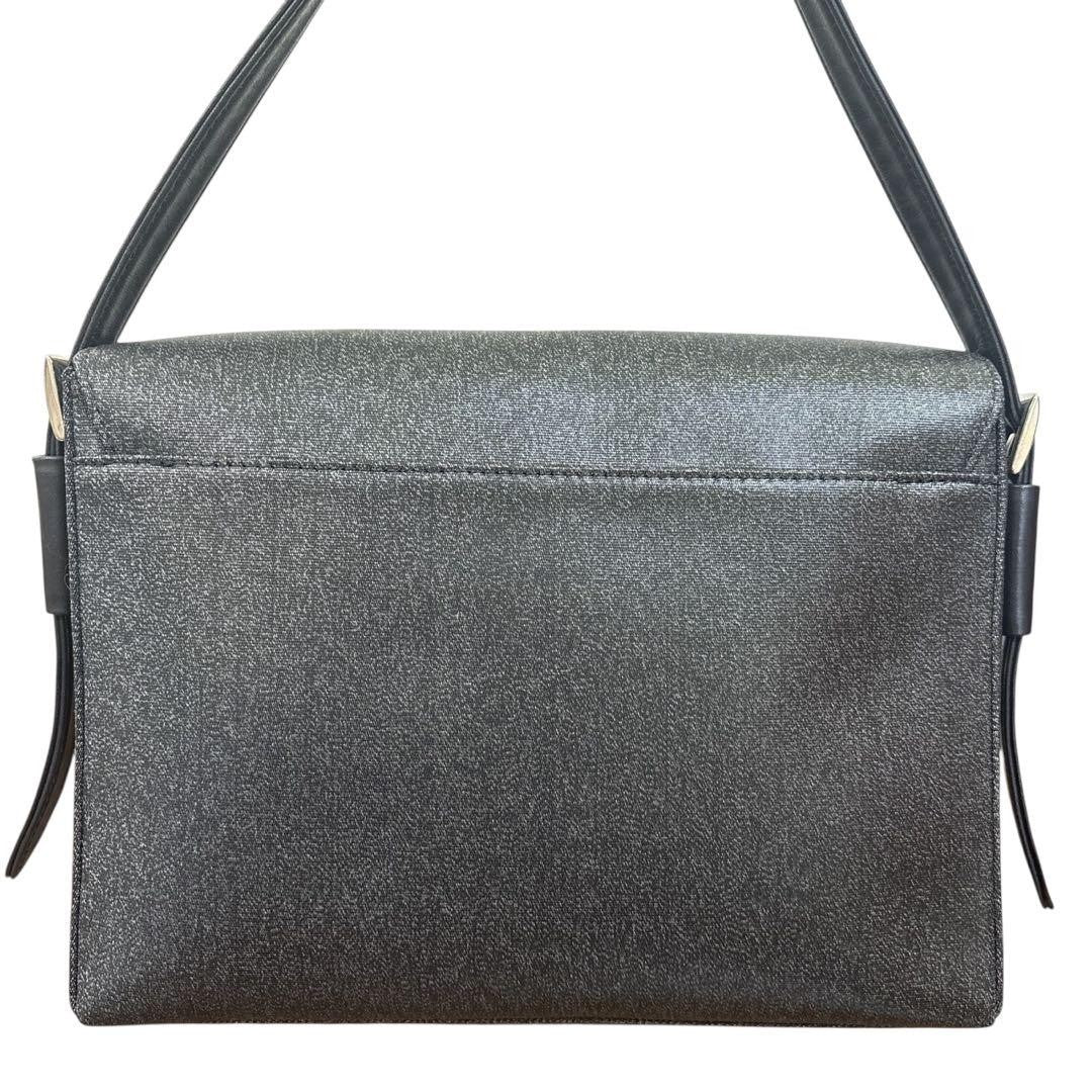 GIVENCHY Hand Bag Tote Purse 4G Leather Canvas Gray Authentic