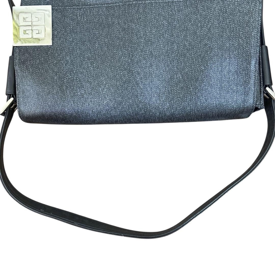 GIVENCHY Hand Bag Tote Purse 4G Leather Canvas Gray Authentic