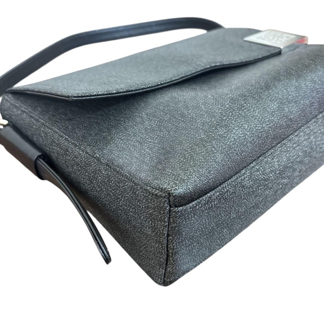 GIVENCHY Hand Bag Tote Purse 4G Leather Canvas Gray Authentic