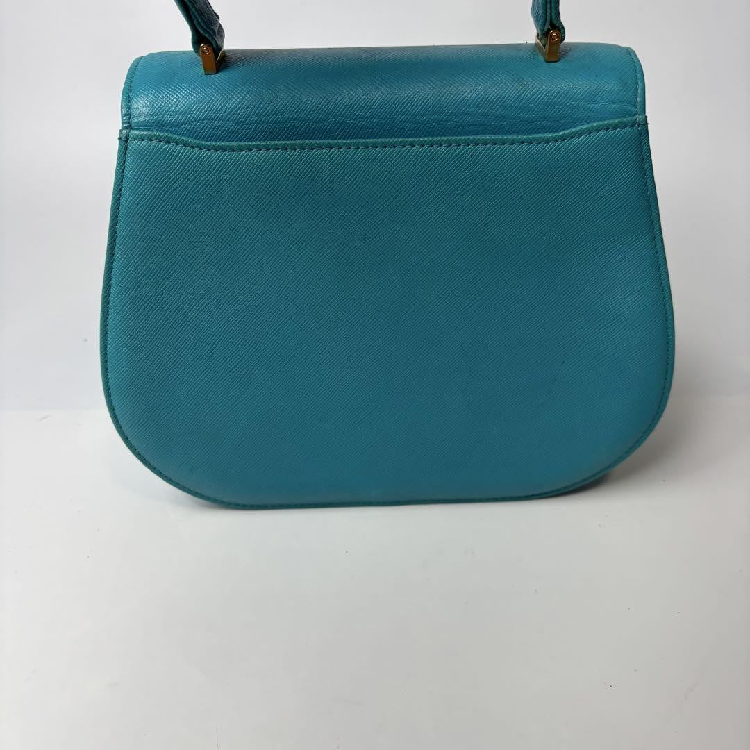 GIVENCHY Hand Shoulder Bag Tote Purse 2way 4G Leather Sky Blue Authentic