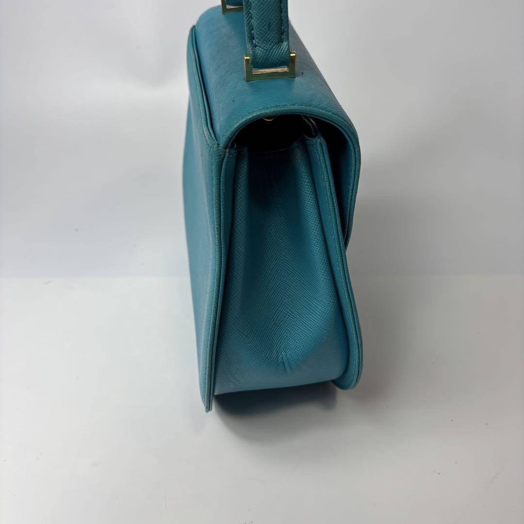 GIVENCHY Hand Shoulder Bag Tote Purse 2way 4G Leather Sky Blue Authentic