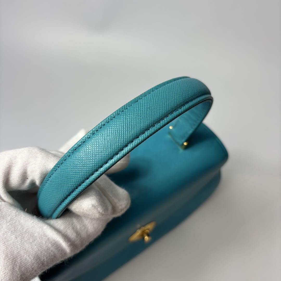 GIVENCHY Hand Shoulder Bag Tote Purse 2way 4G Leather Sky Blue Authentic