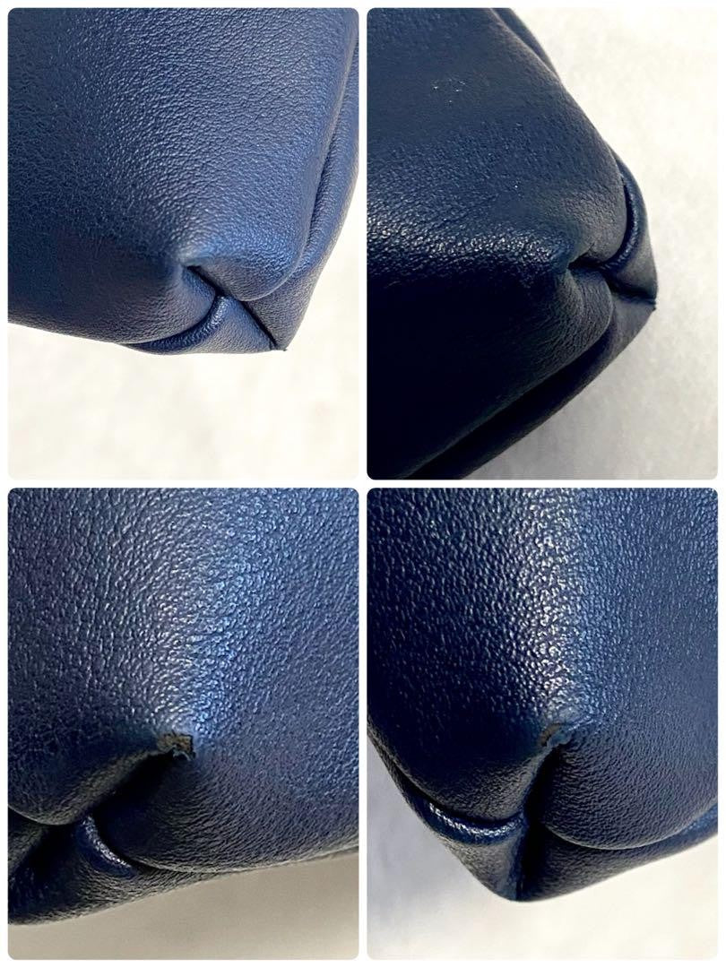 GIVENCHY Shoulder Bag Purse 2way 4G Leather Navy Authentic