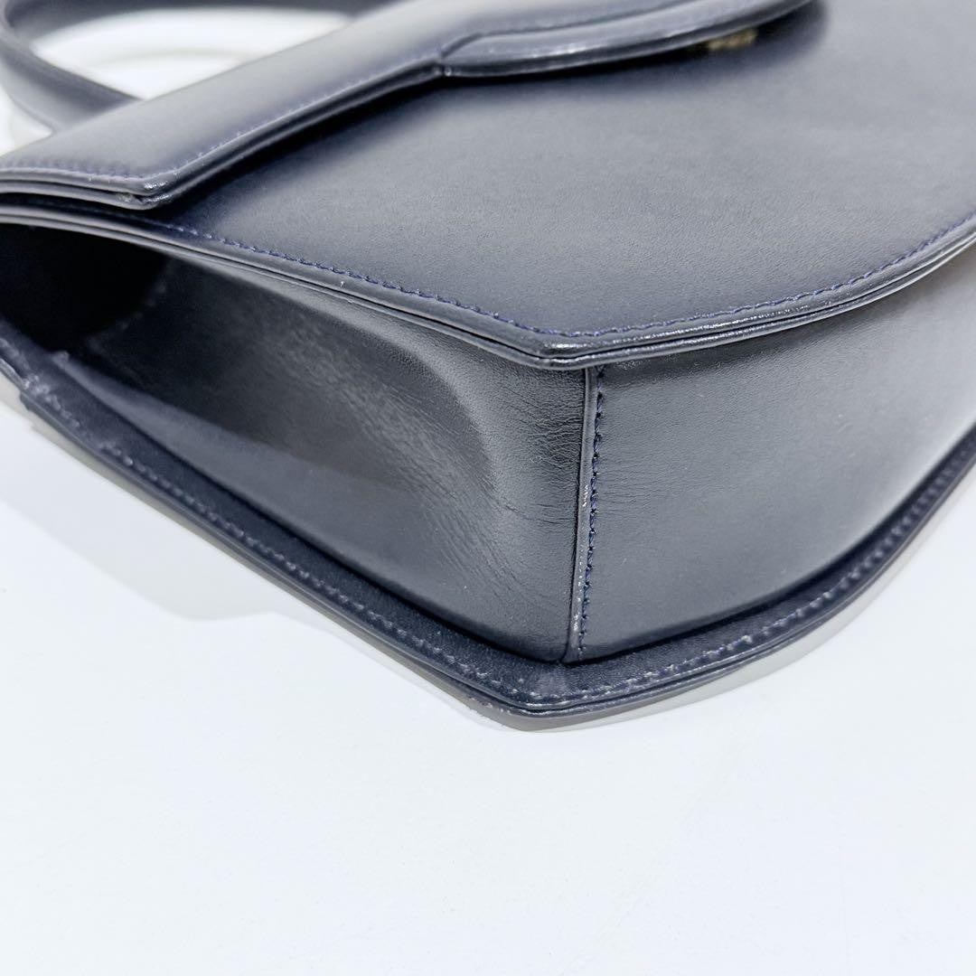 GIVENCHY Hand Bag Tote Purse 4G Leather Navy Authentic