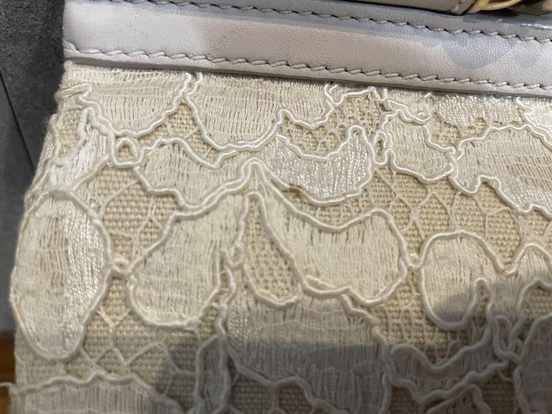Dolce & Gabbana Hand Bag Tote Purse Leopard Leather Canvas Off White Authentic