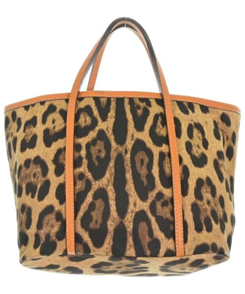 Dolce & Gabbana Hand Bag Tote Purse Leopard Brown Beige Authentic