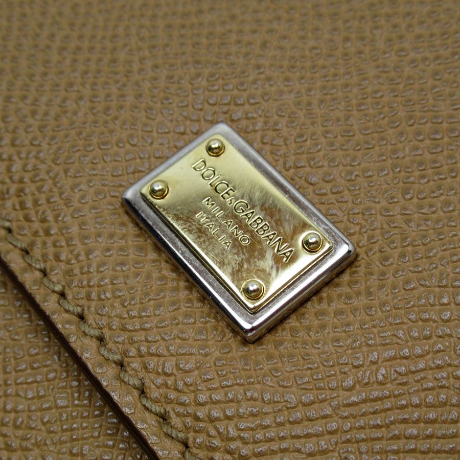 Dolce & Gabbana Shoulder Bag Purse Leopard Leather Camel Authentic
