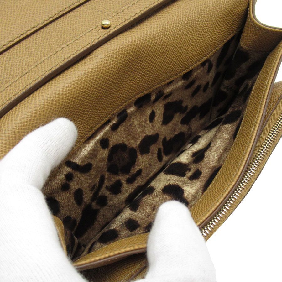 Dolce & Gabbana Shoulder Bag Purse Leopard Leather Camel Authentic