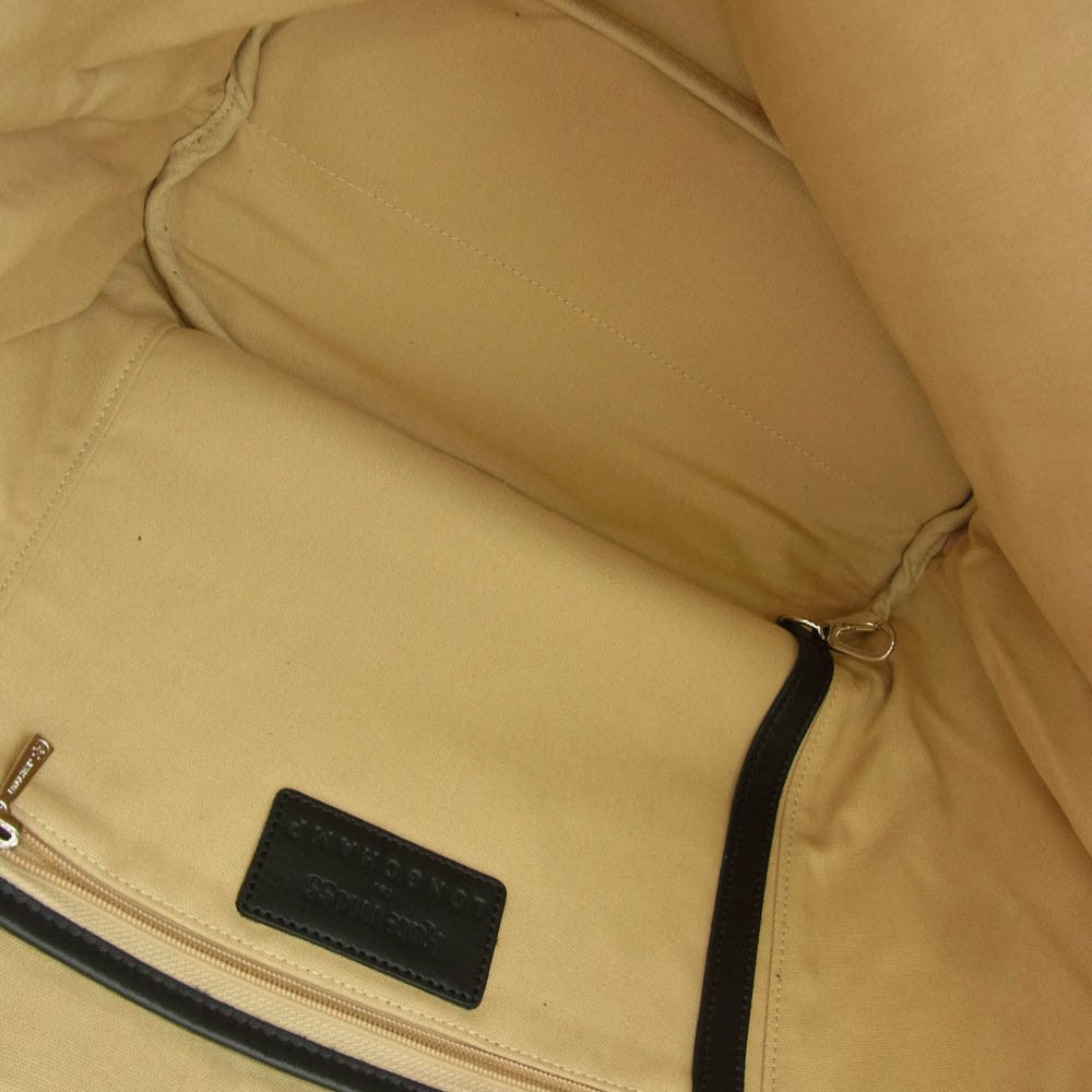 Longchamp Hand Bag Tote Purse Leather Black Authentic
