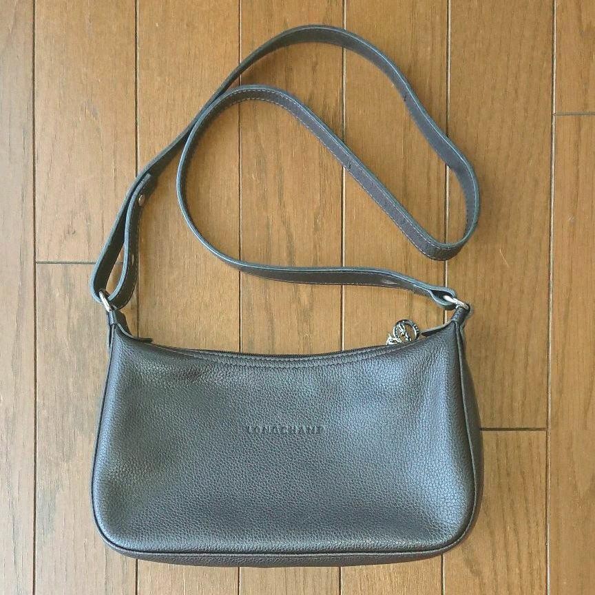 Longchamp Shoulder Bag Purse Brown Authentic