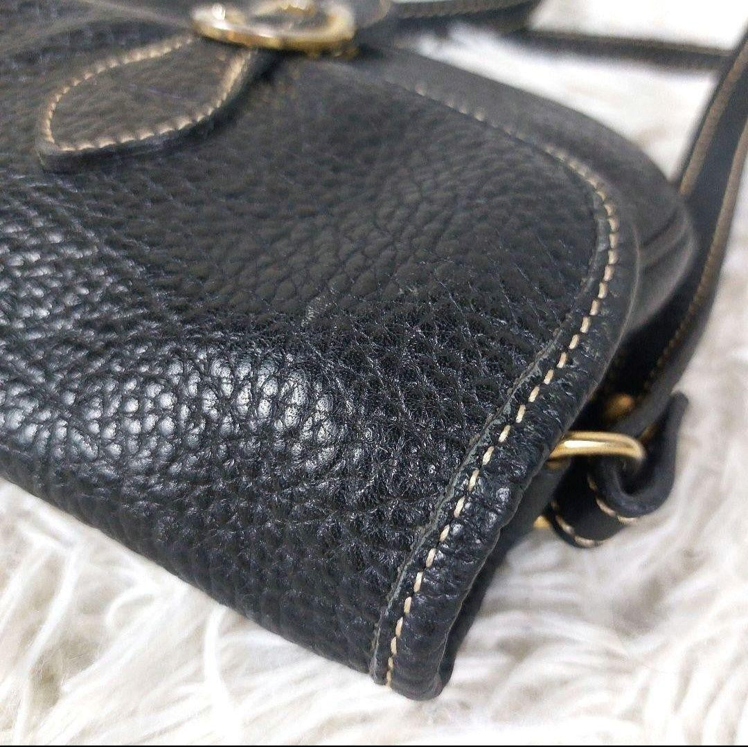 Longchamp Shoulder Bag Purse Leather Black Authentic