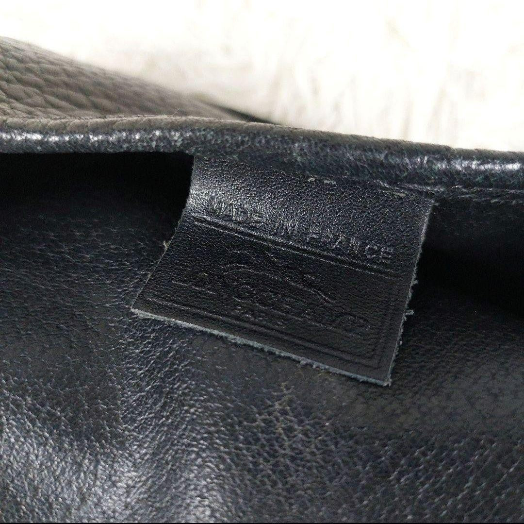 Longchamp Shoulder Bag Purse Leather Black Authentic