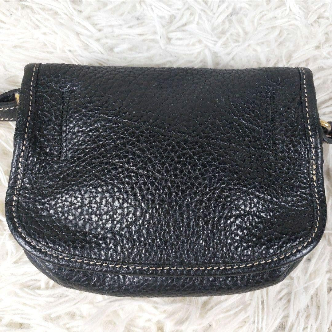 Longchamp Shoulder Bag Purse Leather Black Authentic