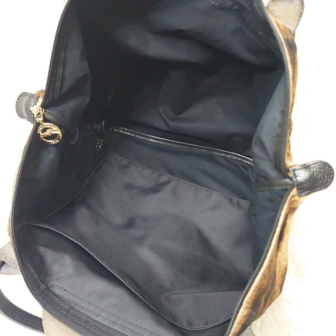 Longchamp Hand Bag Tote Purse Le Pliage Leather Leopard Authentic