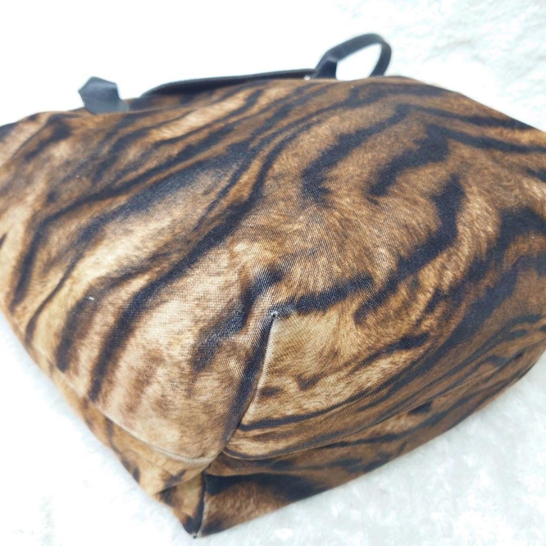 Longchamp Hand Bag Tote Purse Le Pliage Leather Leopard Authentic