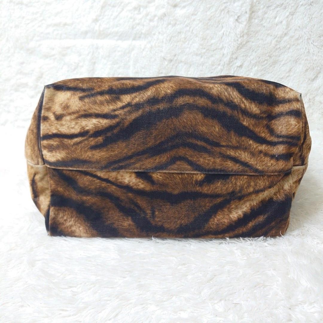 Longchamp Hand Bag Tote Purse Le Pliage Leather Leopard Authentic