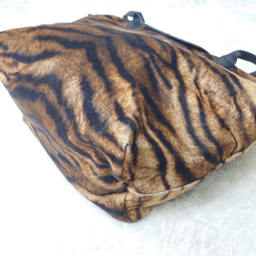 Longchamp Hand Bag Tote Purse Le Pliage Leather Leopard Authentic