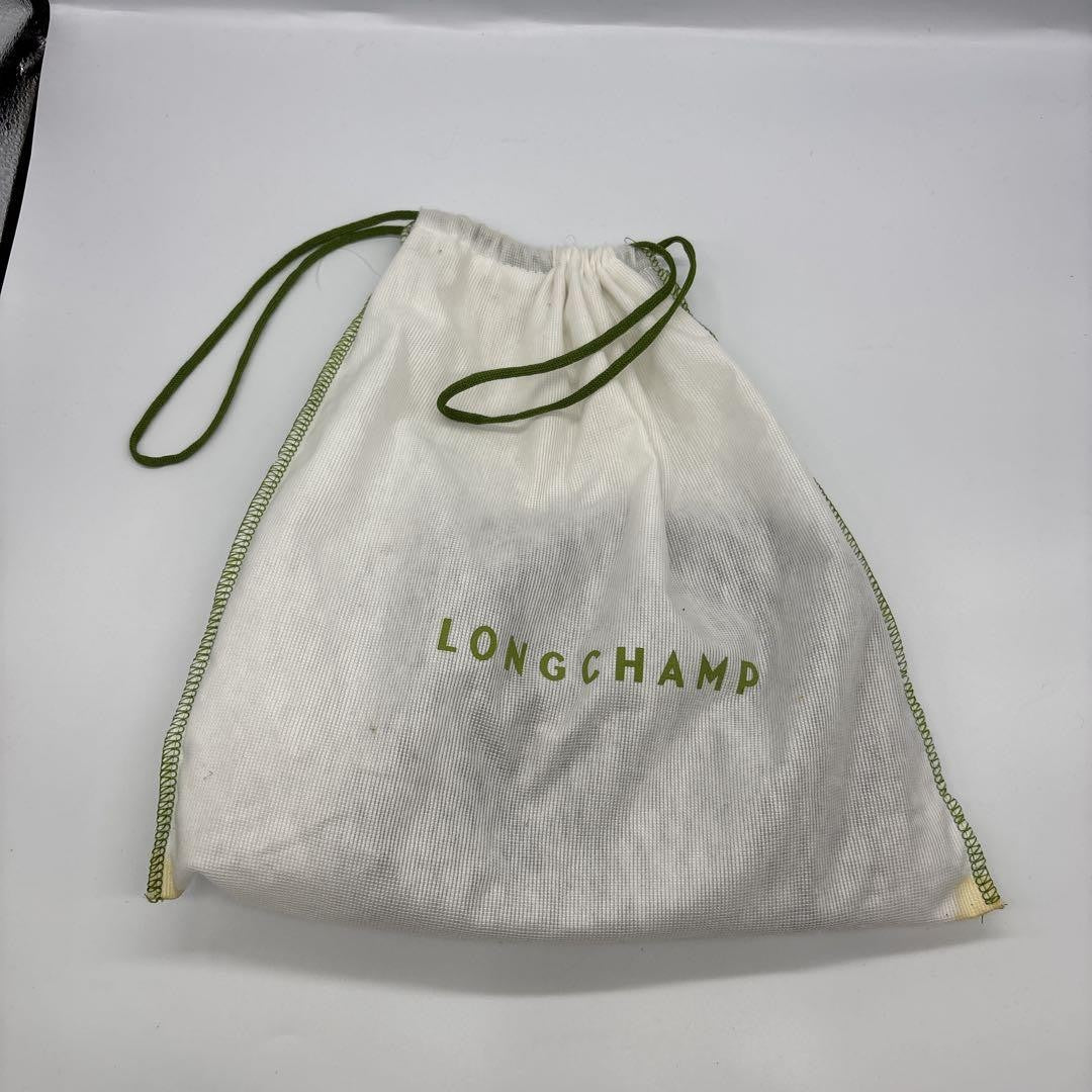 Longchamp Shoulder Bag Purse Le Pliage Leather Navy Authentic