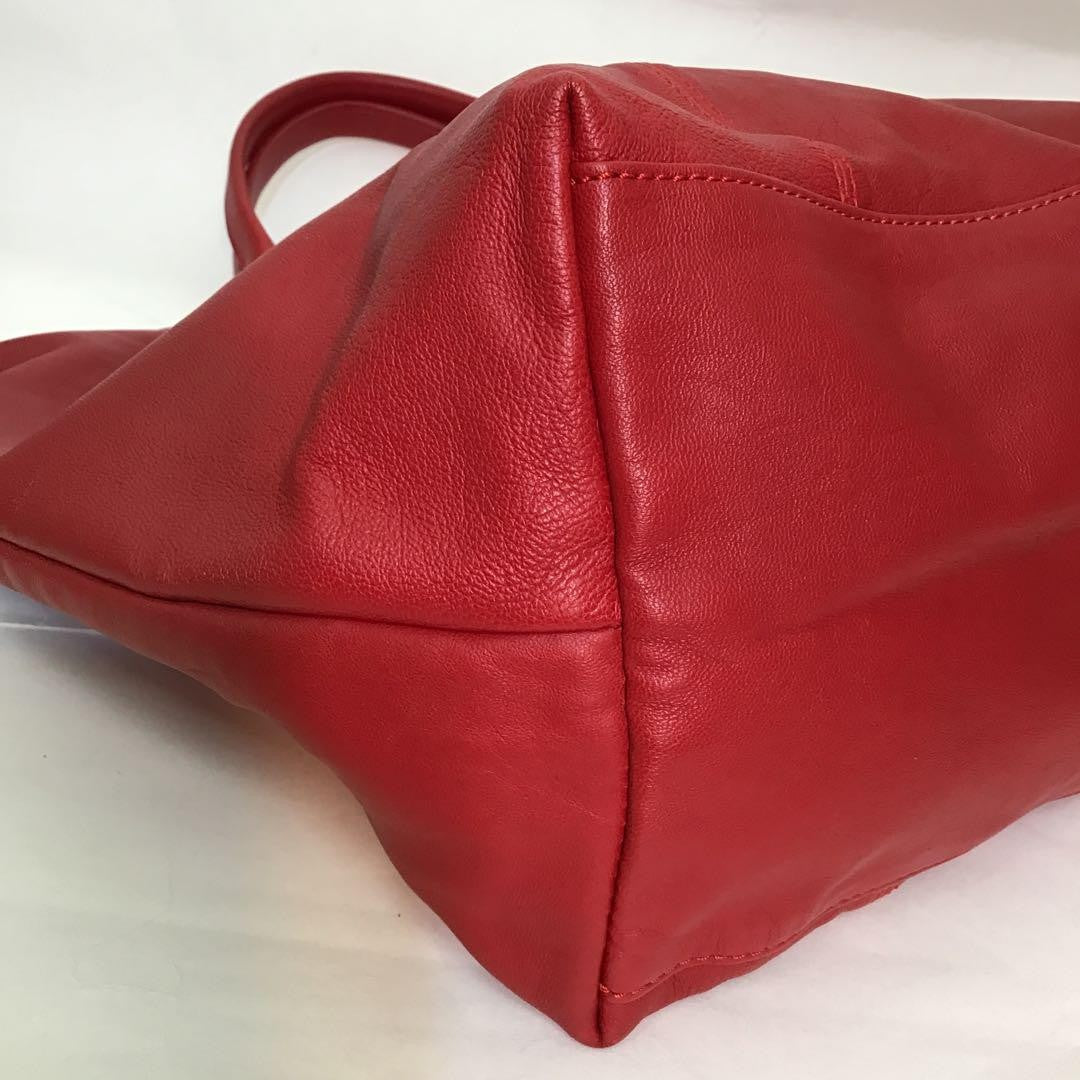 Longchamp Shoulder Bag Purse 2way Le Pliage Leather Red Authentic