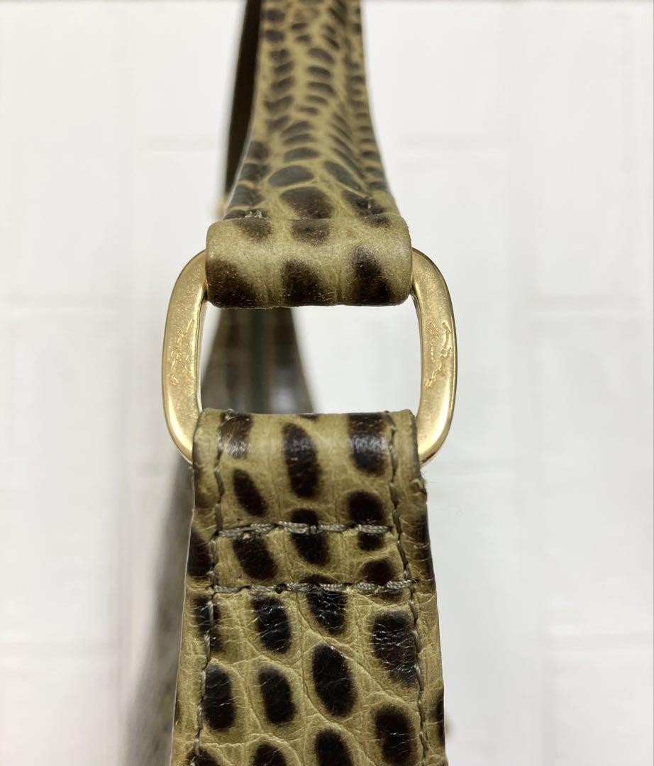 Longchamp Hand Bag Tote Purse Green Authentic