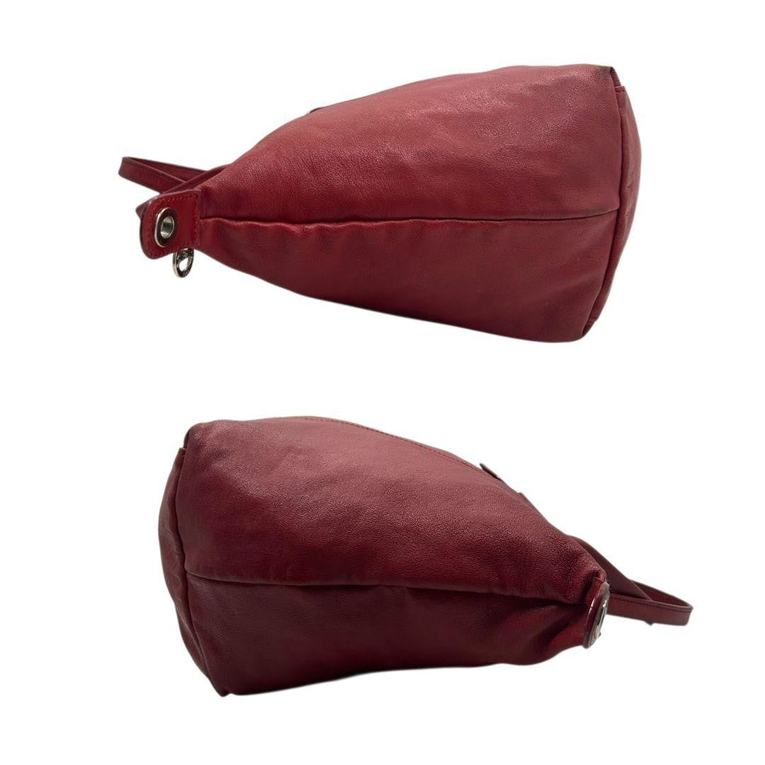 Longchamp Hand Bag Tote Purse Le Pliage Leather Red Authentic