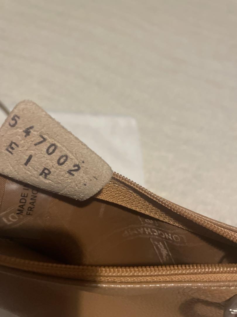 Longchamp Shoulder Bag Purse Beige Authentic