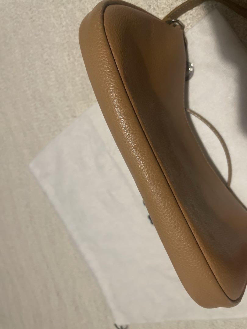 Longchamp Shoulder Bag Purse Beige Authentic
