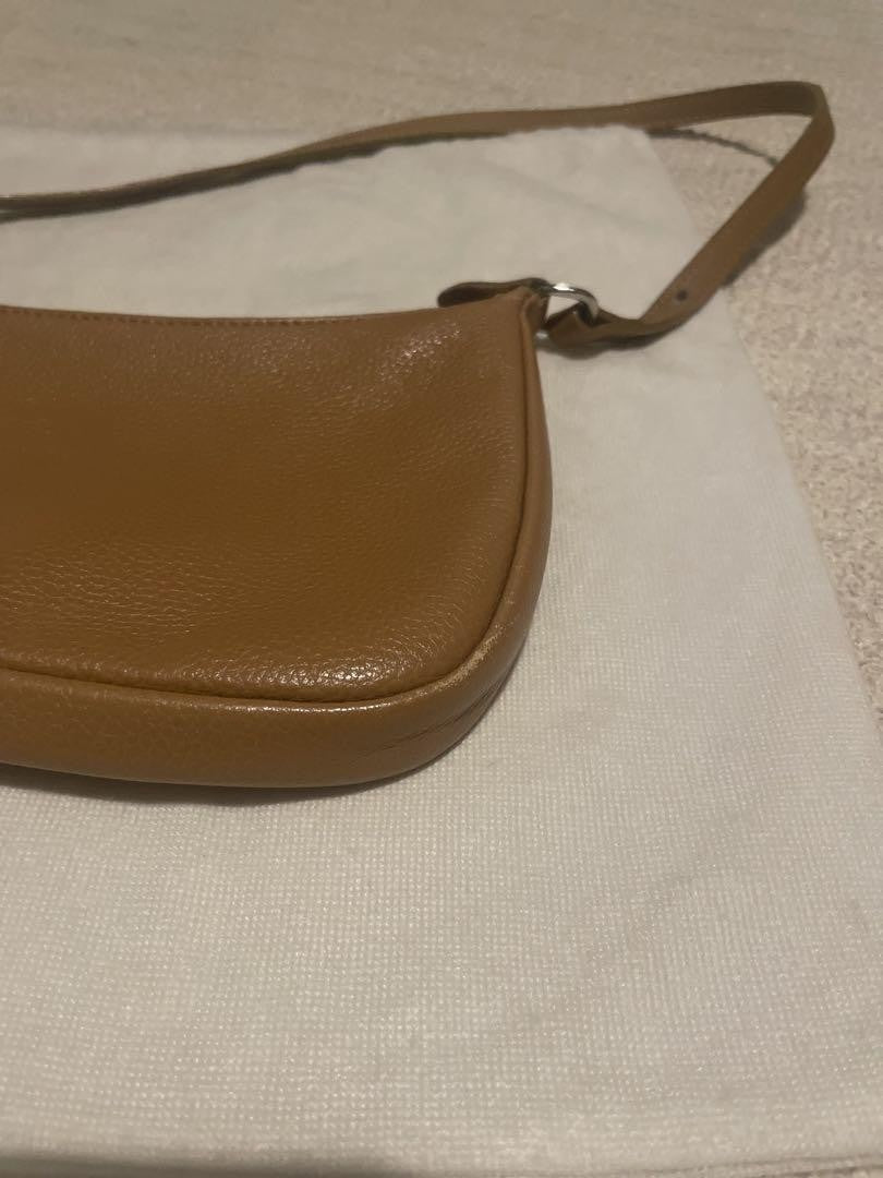 Longchamp Shoulder Bag Purse Beige Authentic