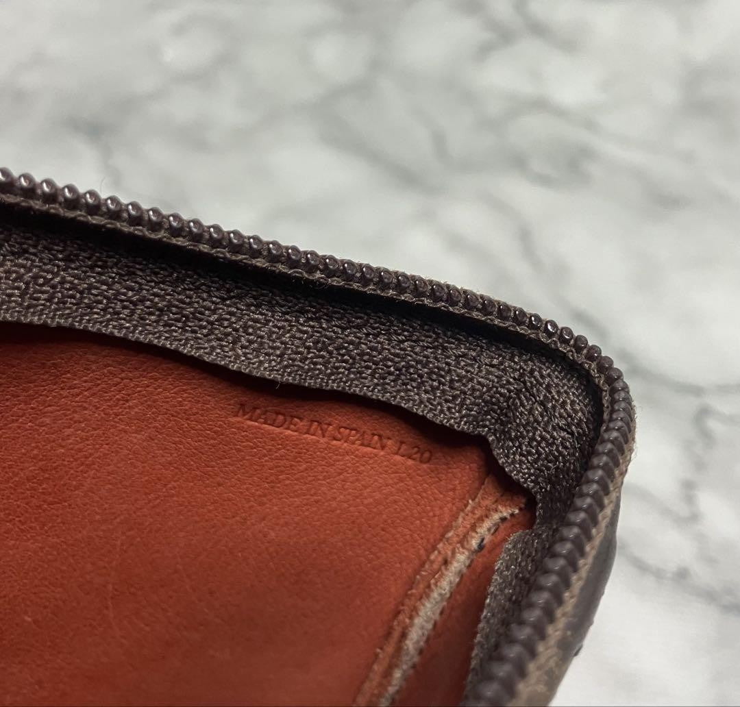 LOEWE Accessory Pouch Hand Pouch Anagram Suede Brown Authentic