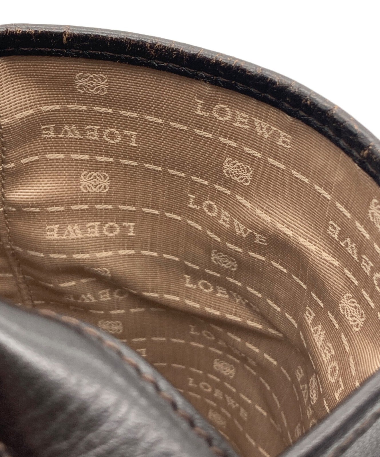 LOEWE Hand Bag Tote Purse Dark Brown Authentic