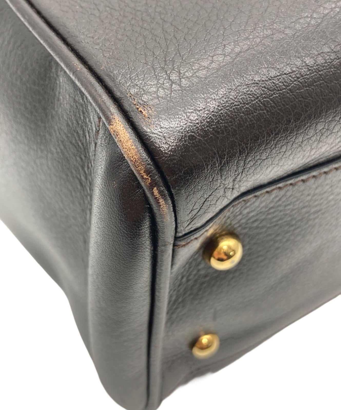 LOEWE Hand Bag Tote Purse Dark Brown Authentic