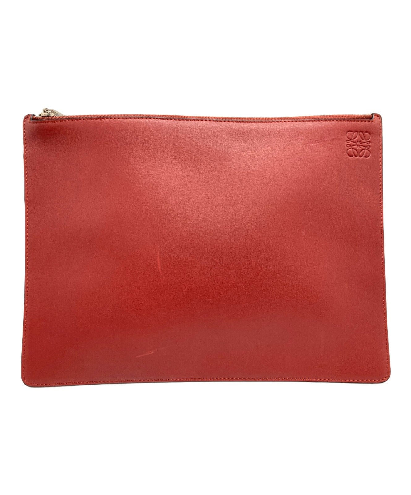 LOEWE Clutch Bag Second Bag Anagram Red Authentic