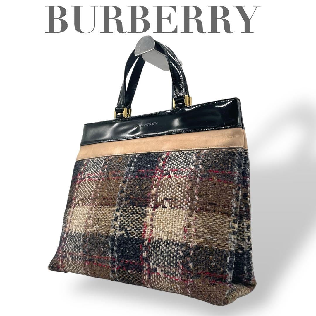 BURBERRY Hand Bag Tote Purse Nova Check Multicolor Authentic