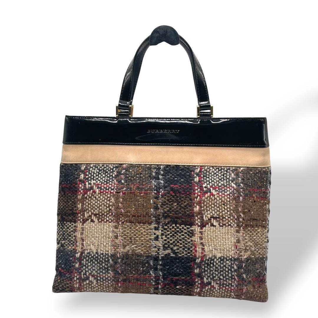 BURBERRY Hand Bag Tote Purse Nova Check Multicolor Authentic