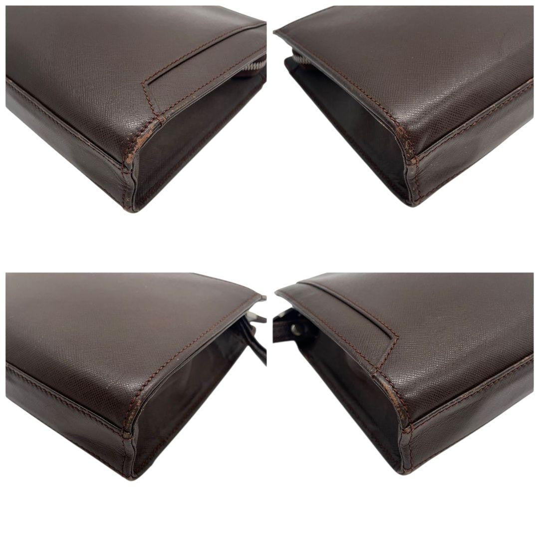 BURBERRY Clutch Bag Second Bag Leather Brown Authentic